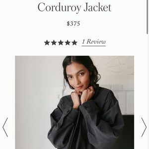 Jenni Kayne Corduroy Jacket Washed Black Small NWT